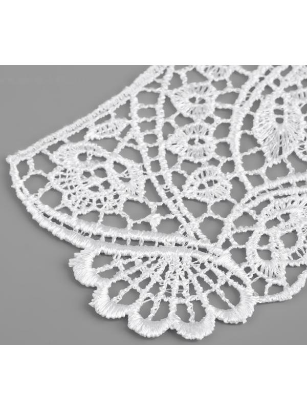 Воротник кружевной, 22,5 × 20 см, цвет белый