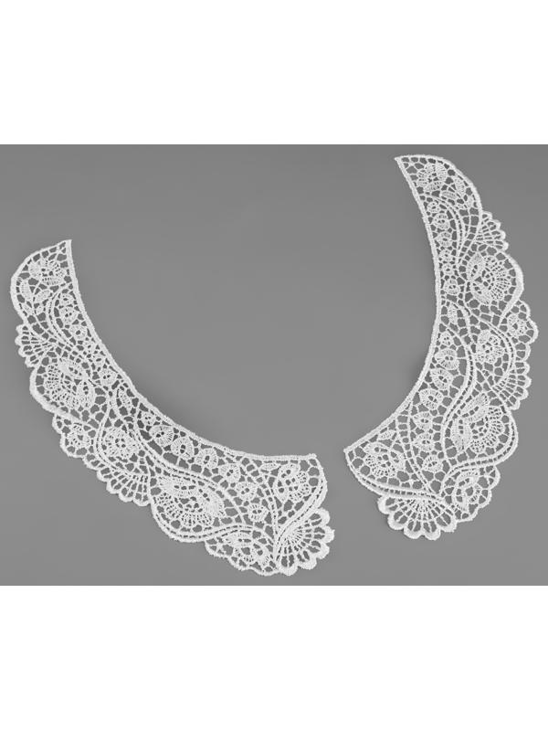 Воротник кружевной, 22,5 × 20 см, цвет белый