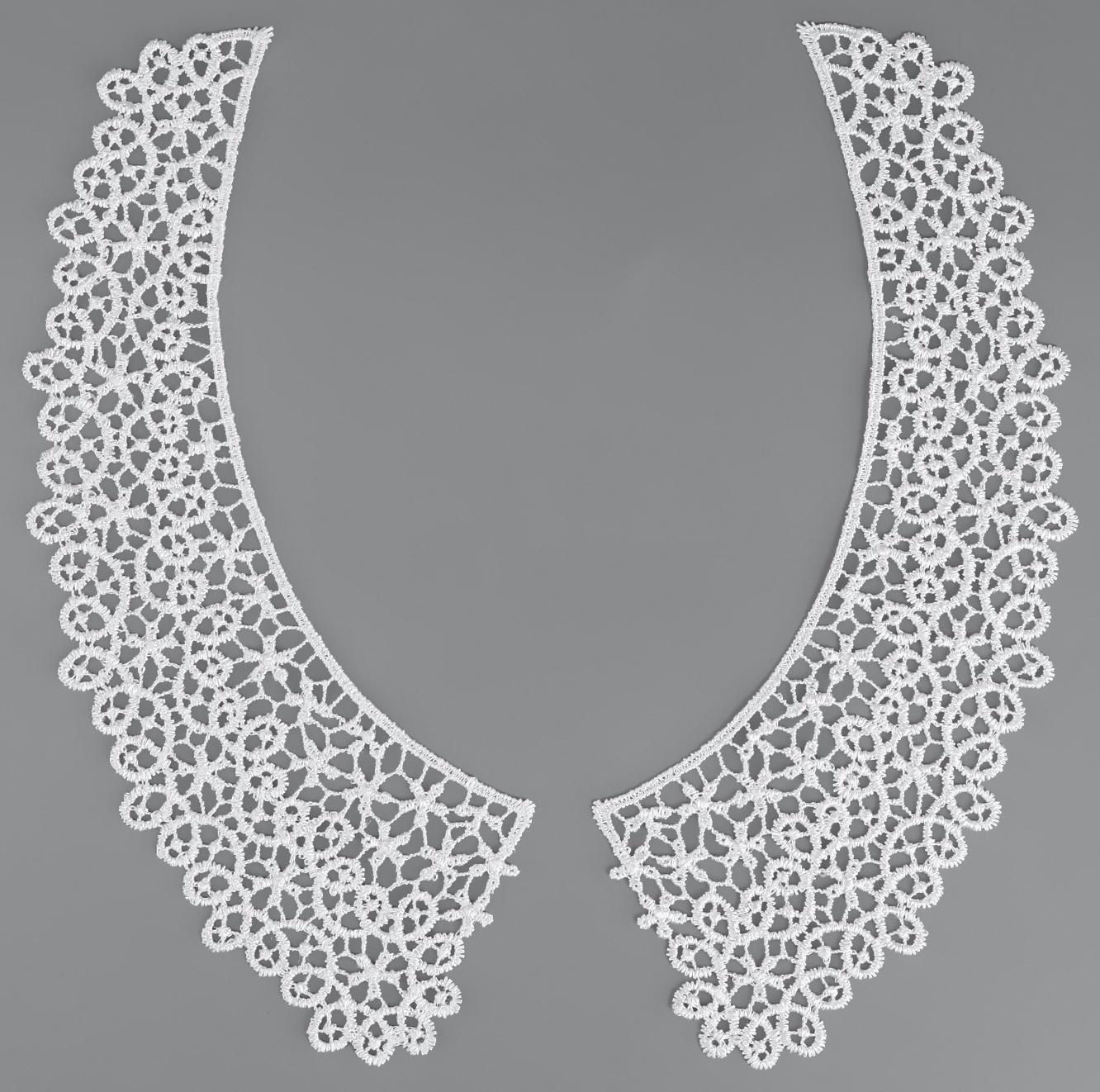 Воротник гипюровый, 21 см, цвет белый