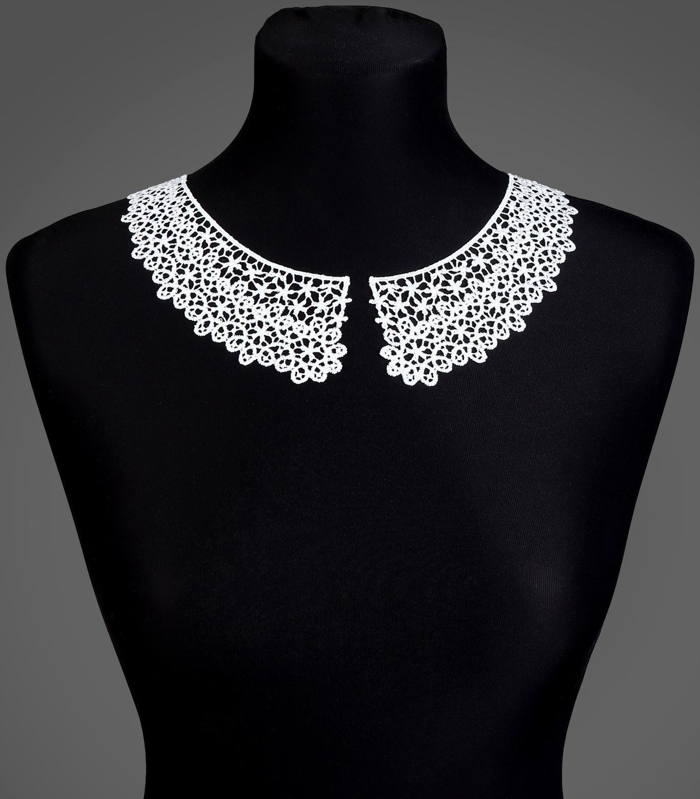 Воротник гипюровый, 21 см, цвет белый