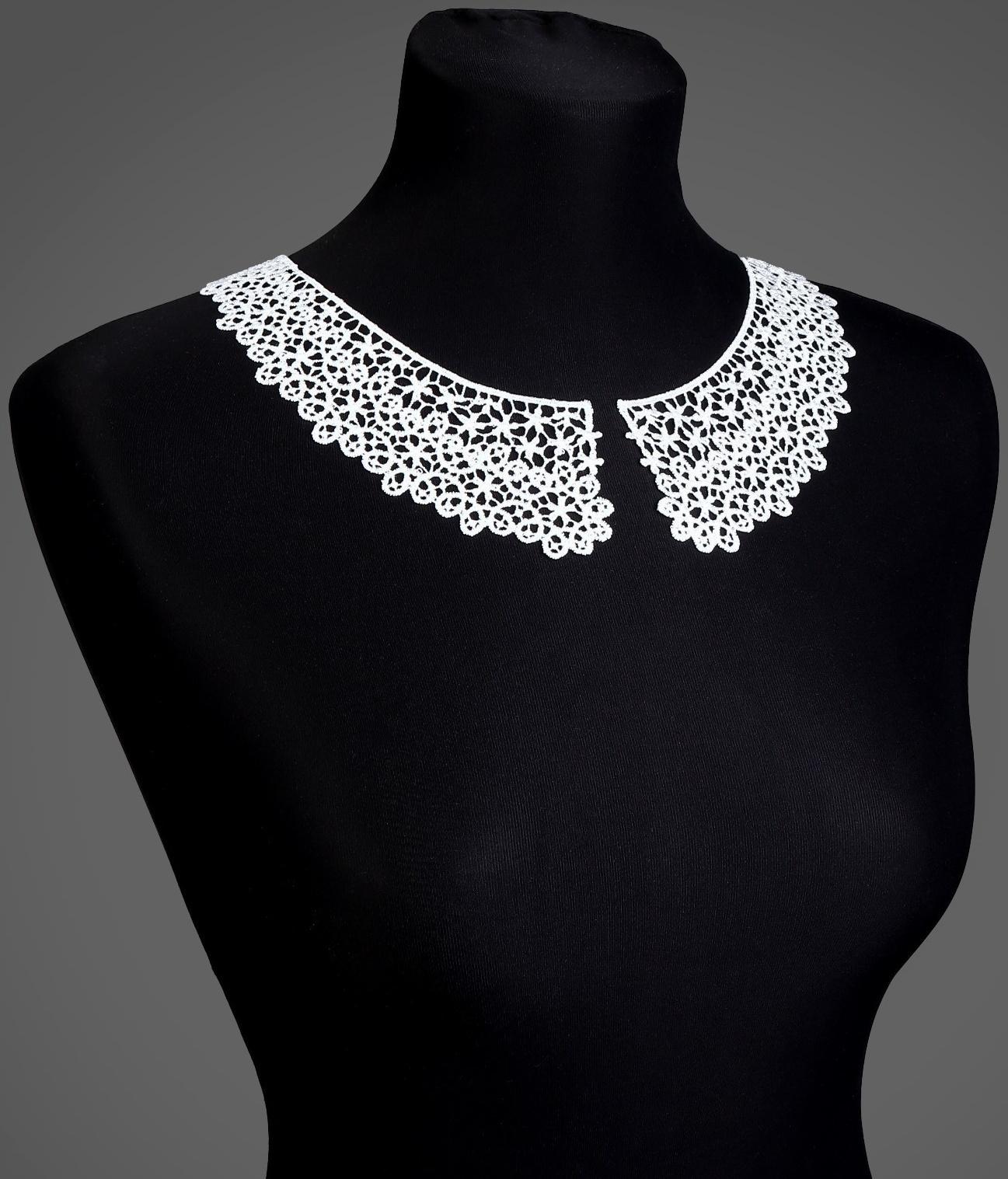 Воротник гипюровый, 21 см, цвет белый