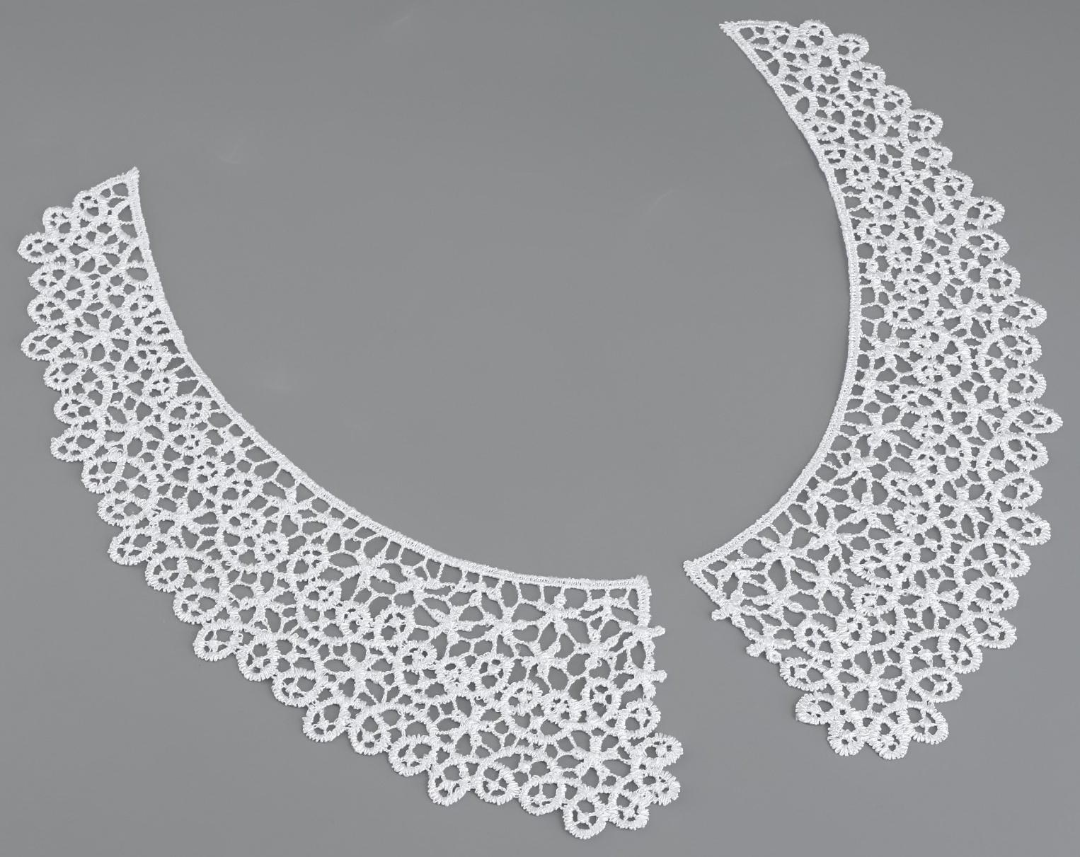 Воротник гипюровый, 21 см, цвет белый