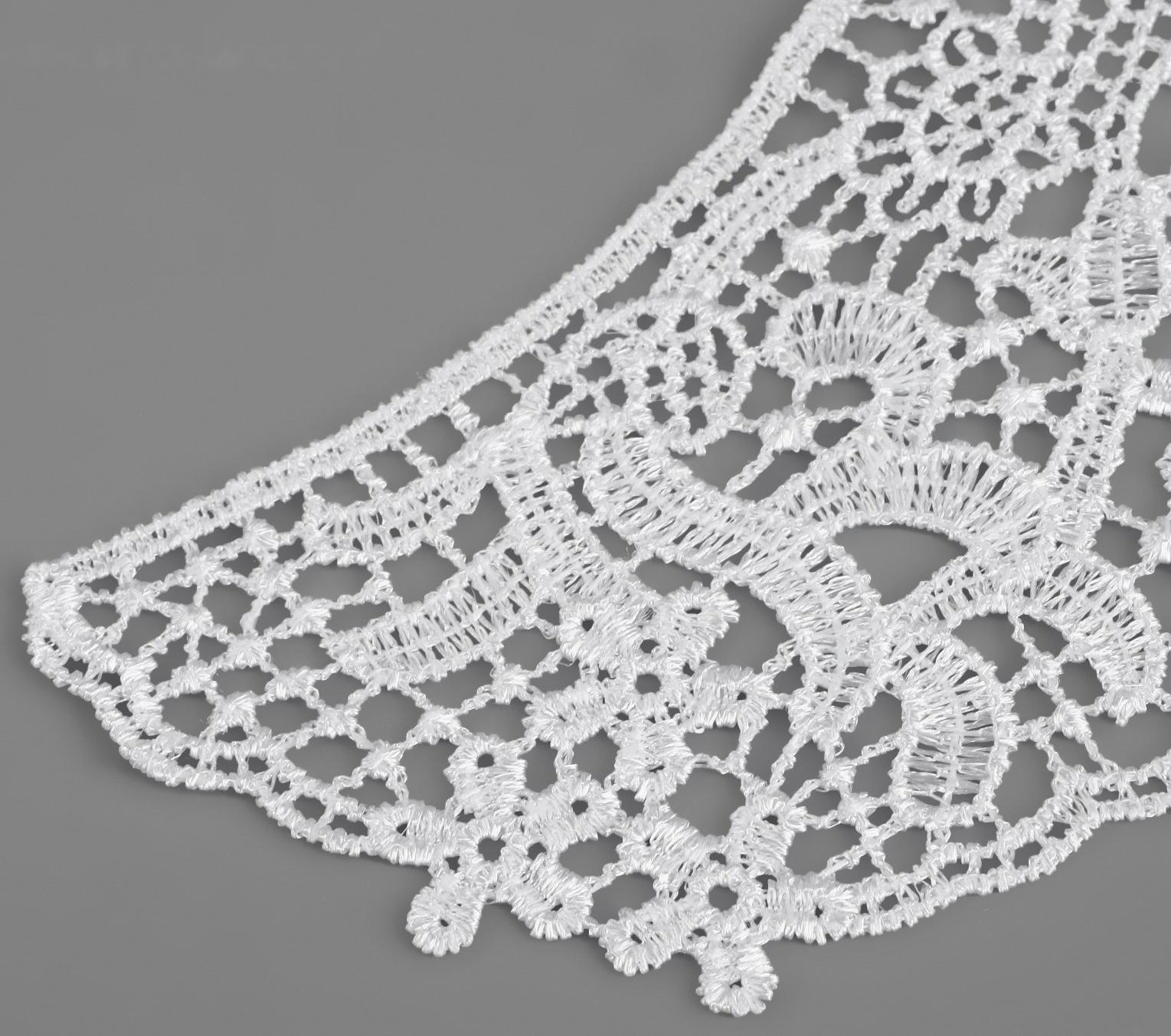 Воротник гипюровый, 27 × 6 см, цвет белый