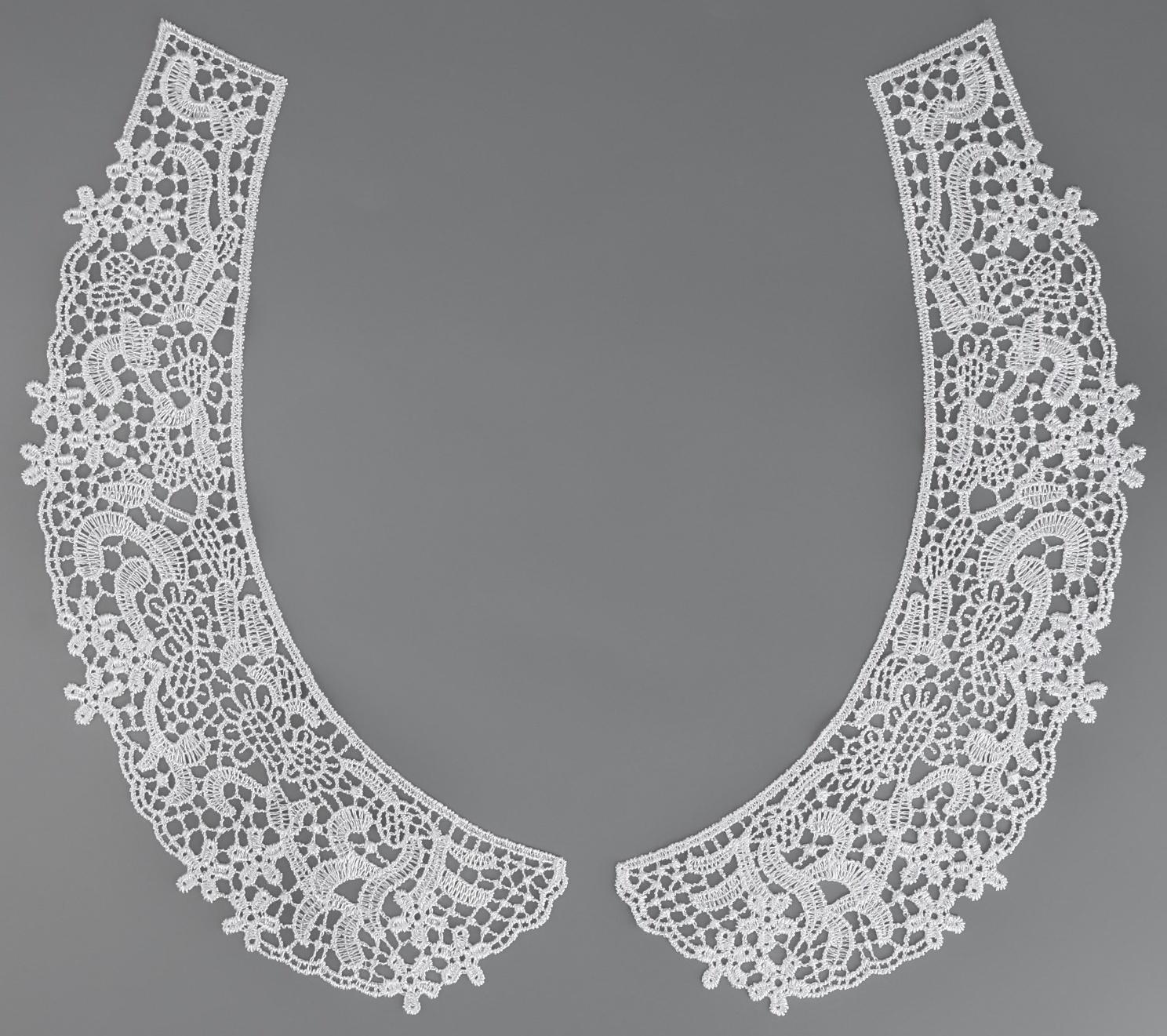 Воротник гипюровый, 27 × 6 см, цвет белый