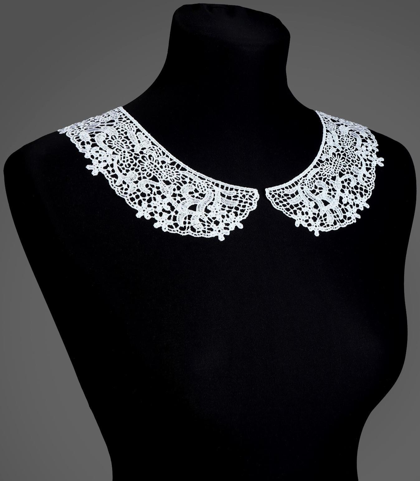 Воротник гипюровый, 27 × 6 см, цвет белый