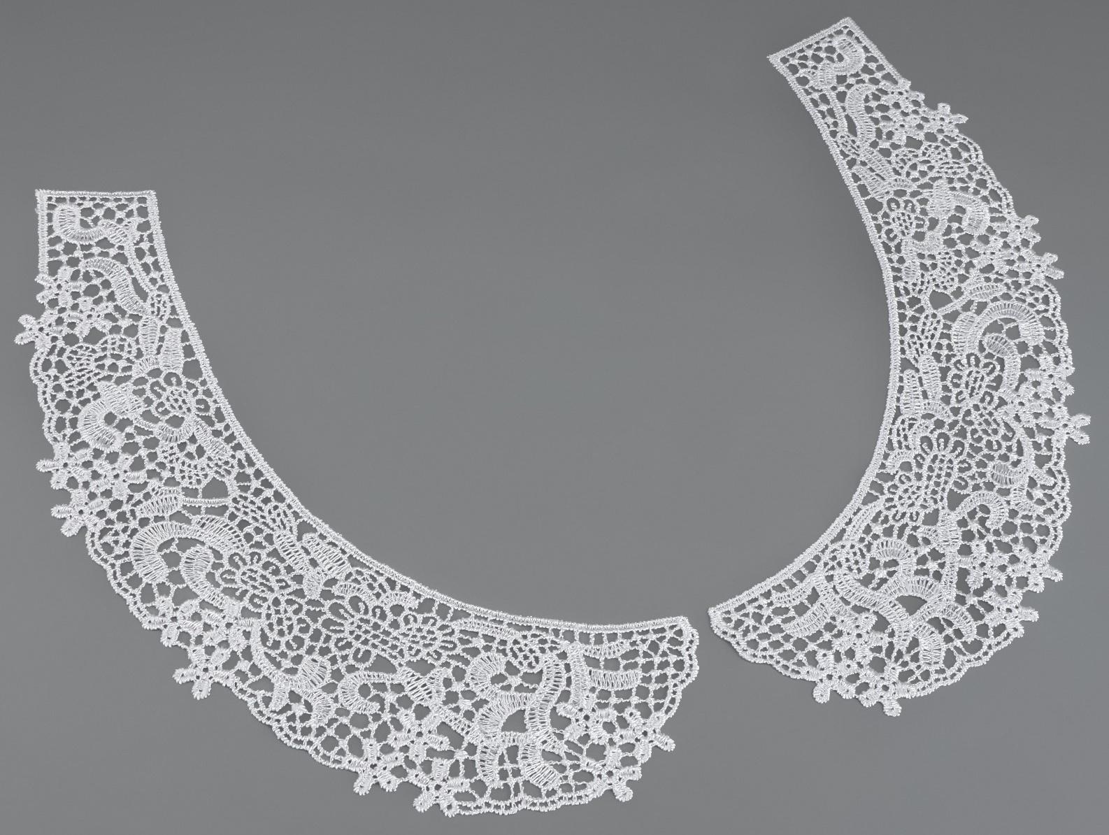 Воротник гипюровый, 27 × 6 см, цвет белый