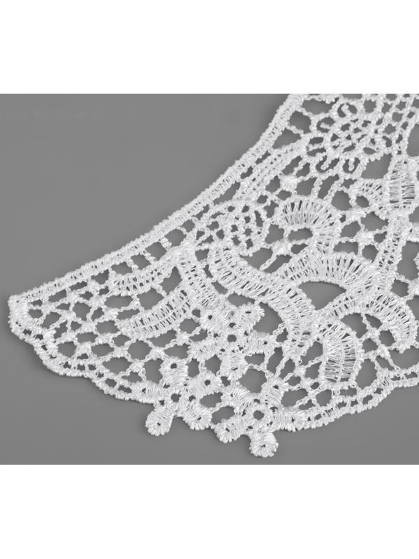 Воротник гипюровый, 27 × 6 см, цвет белый