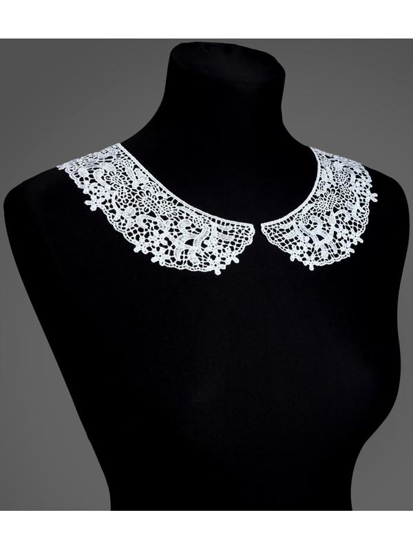 Воротник гипюровый, 27 × 6 см, цвет белый