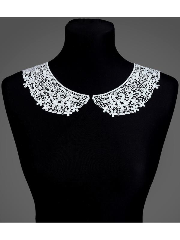 Воротник гипюровый, 27 × 6 см, цвет белый