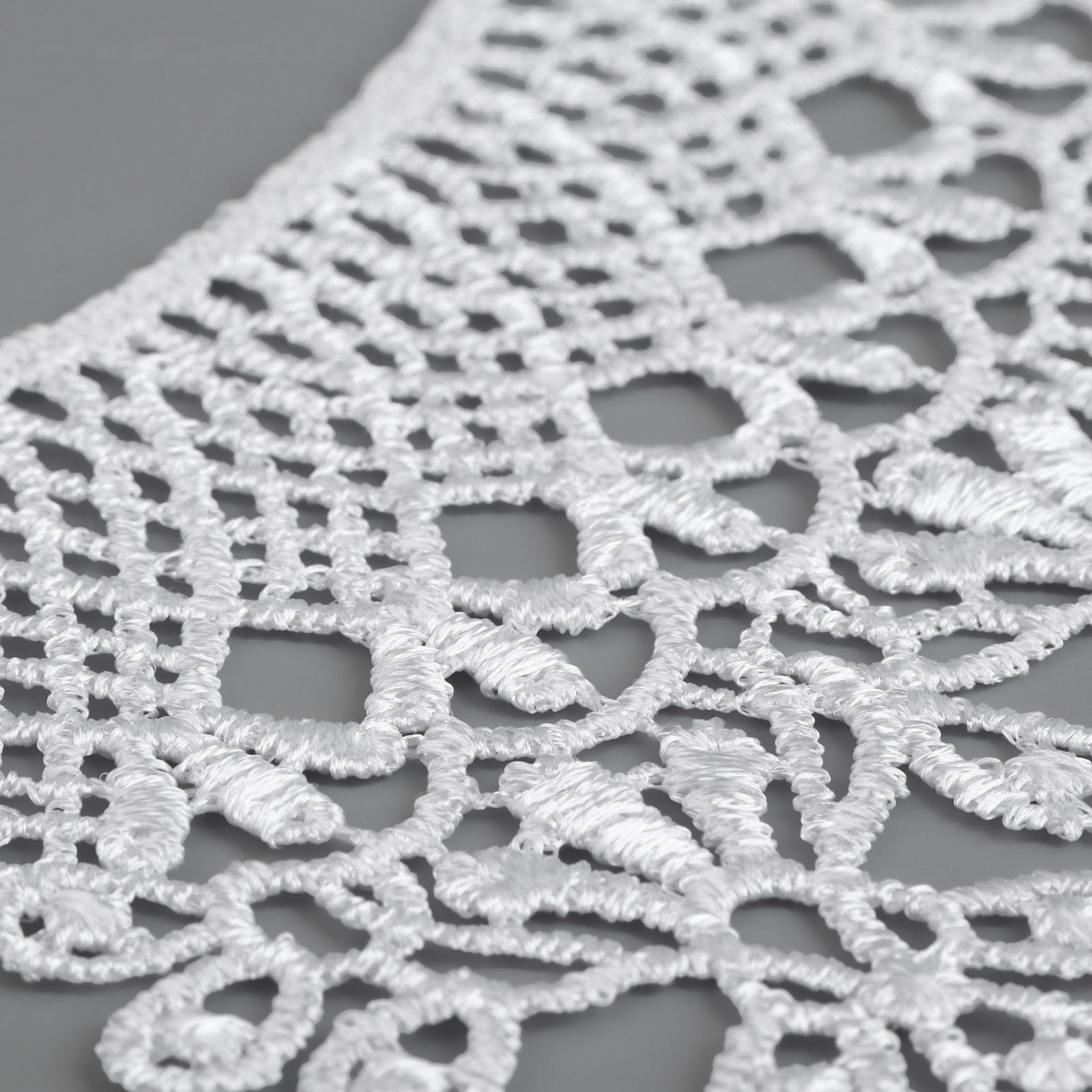 Воротник гипюровый, 25 × 7 см, цвет белый