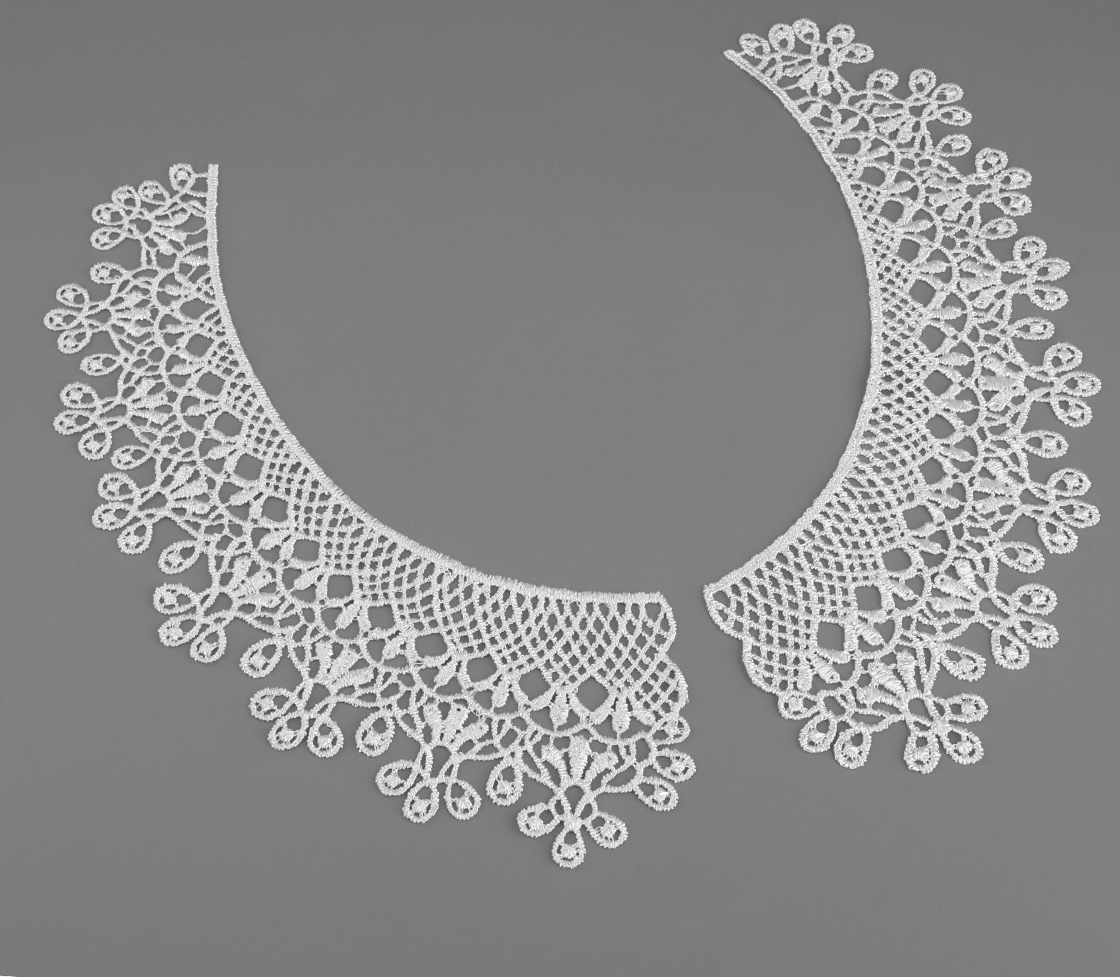 Воротник гипюровый, 25 × 7 см, цвет белый