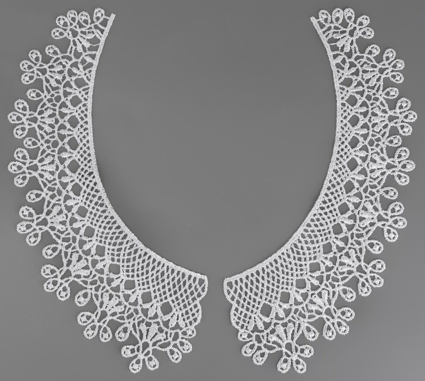 Воротник гипюровый, 25 × 7 см, цвет белый