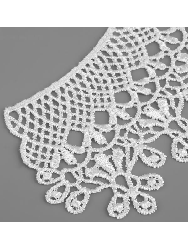 Воротник гипюровый, 25 × 7 см, цвет белый