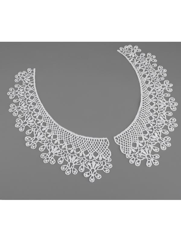 Воротник гипюровый, 25 × 7 см, цвет белый