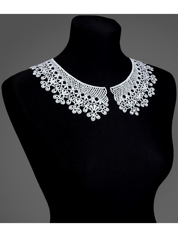 Воротник гипюровый, 25 × 7 см, цвет белый