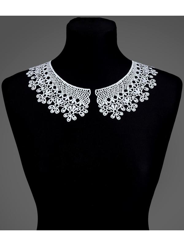 Воротник гипюровый, 25 × 7 см, цвет белый