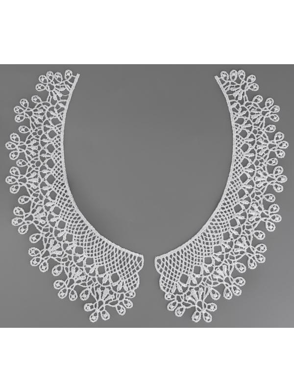Воротник гипюровый, 25 × 7 см, цвет белый