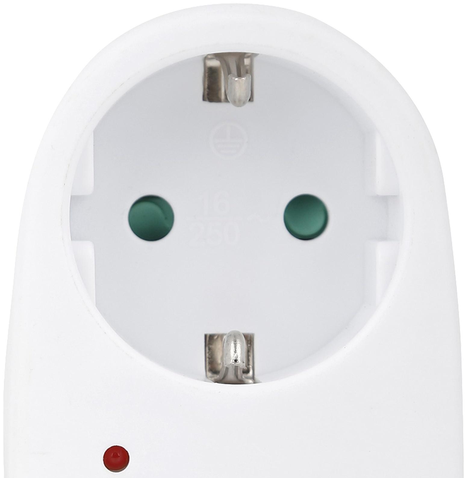 Адаптер 1 гнездо + 2 USB порта на европейскую вилку с/з 16A 230В 3680Вт IP20 белый  27418 6,