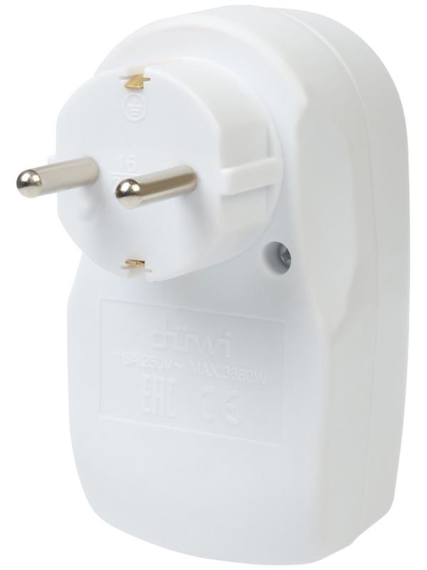 Адаптер 1 гнездо + 2 USB порта на европейскую вилку с/з 16A 230В 3680Вт IP20 белый  27418 6,