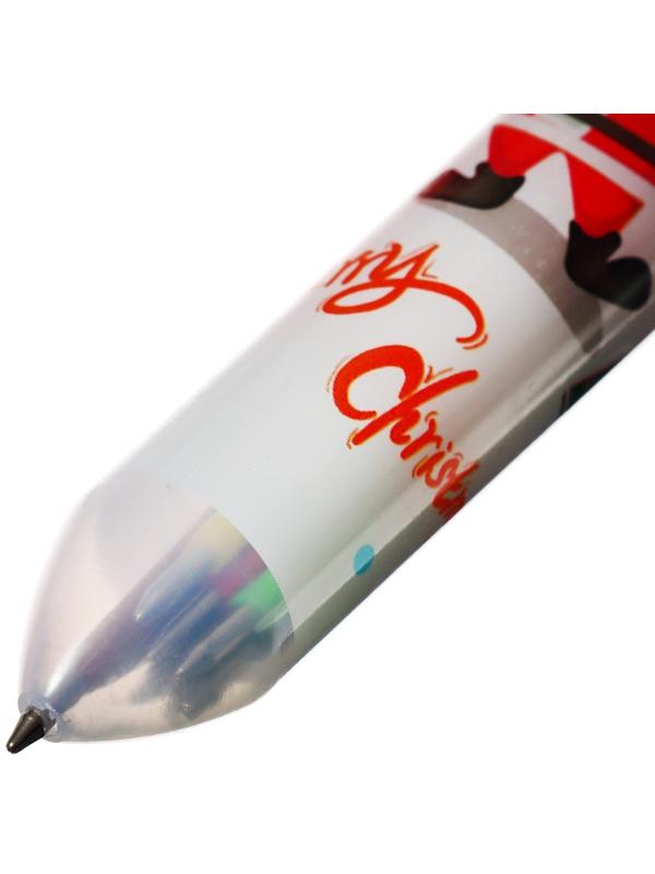 Ручка шариковая автоматическая, 10-ти цветная, Новый год МИКС