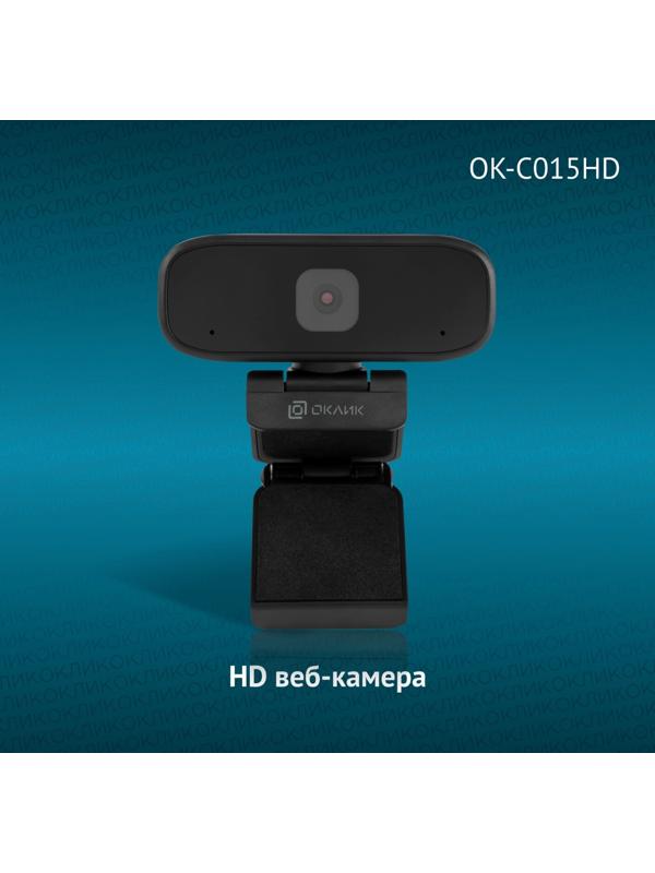 Камера Web Оклик OK-C015HD черный 1Mpix (1280x720) USB2.0 с микрофоном