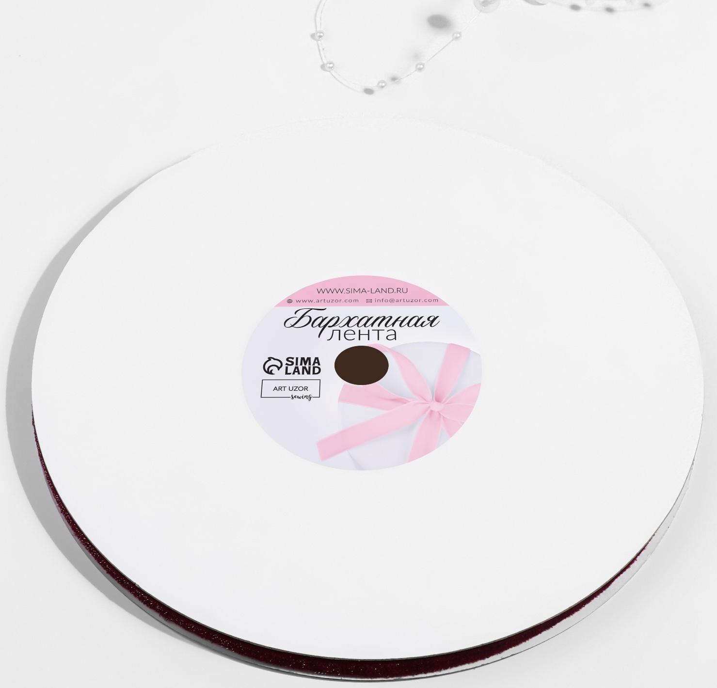 Лента бархатная, с серебряным люрексом, 6 мм, 18 ± 1 м, цвет бордовый №46