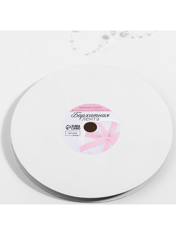 Лента бархатная, с золотым люрексом, 10 мм, 18 ± 1 м, цвет зелёный №165