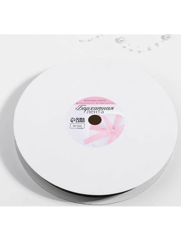 Лента бархатная, с золотым люрексом, 20 мм, 18 ± 1 м, цвет зелёный №165