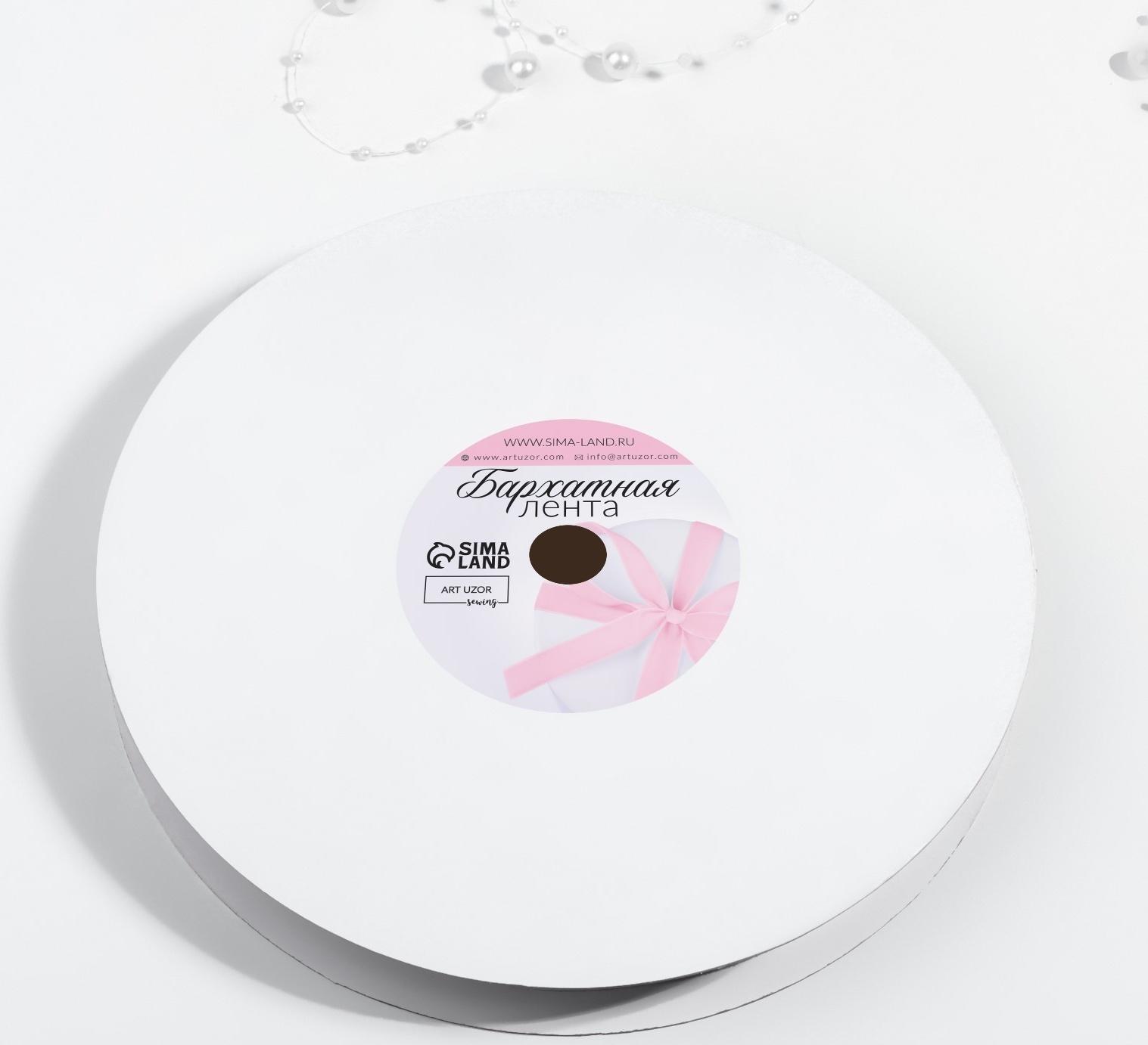 Лента бархатная, с серебряным люрексом, 20 мм, 18 ± 1 м, цвет серый №184