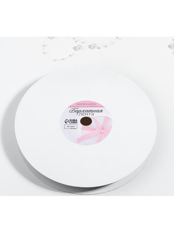 Лента бархатная, с серебряным люрексом, 20 мм, 18 ± 1 м, цвет серый №184