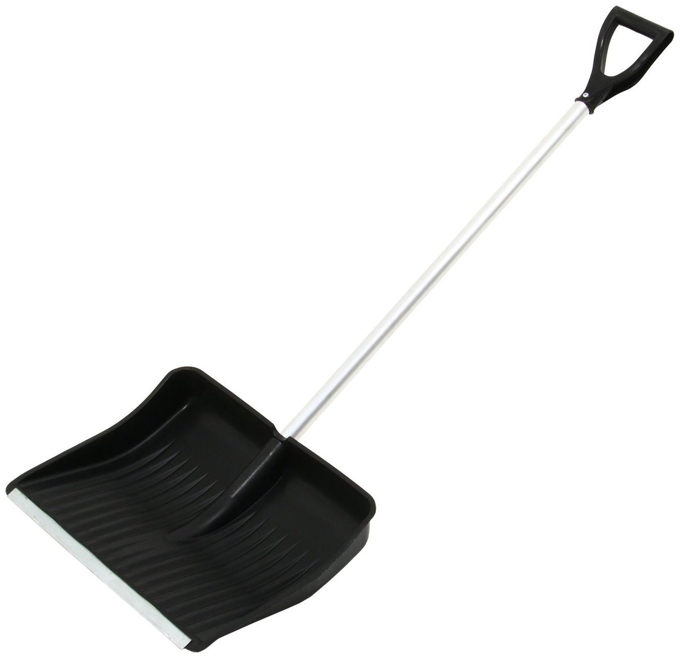 Лопата пластиковая, ковш 410 × 515 мм, с оцинкованной планкой, алюминиевый черенок