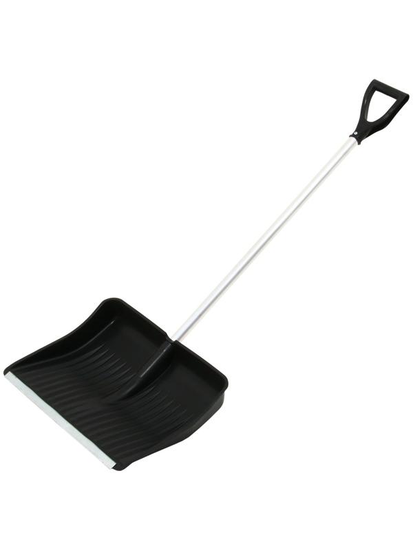 Лопата пластиковая, ковш 410 × 515 мм, с оцинкованной планкой, алюминиевый черенок