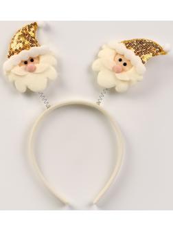 Карнавальный ободок «Дед мороз», цвет золотой