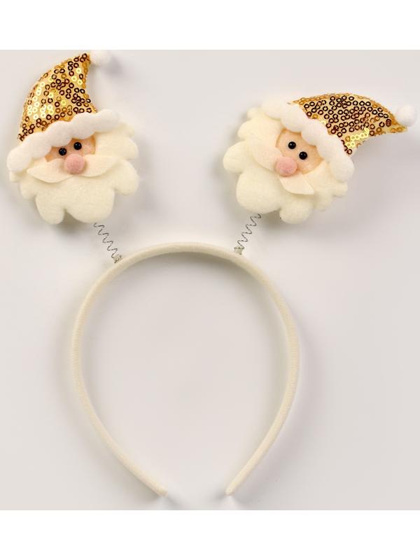 Карнавальный ободок «Дед мороз», цвет золотой