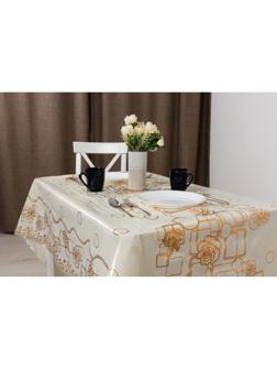 Клеенка «Ажурная» Gold&Beige, ширина 137 см, рулон 20 метров