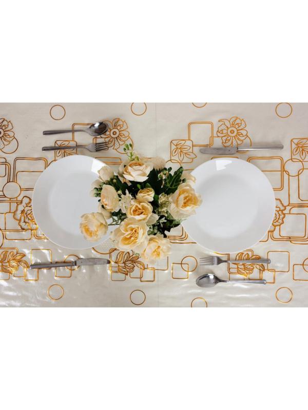 Клеенка «Ажурная» Gold&Beige, ширина 137 см, рулон 20 метров