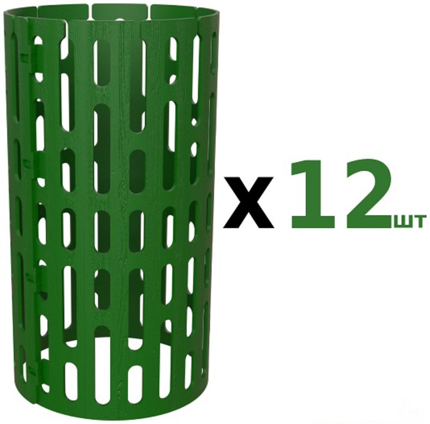 Защита стволов деревьев, кустарников и цветов, 21 × 35 см, набор 12 шт., зелёный