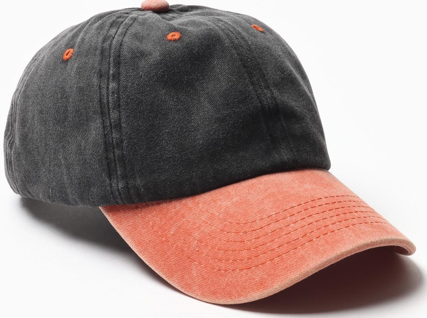 Кепка мужская MINAKU, цвет черный/коралловый, р-р 56-58