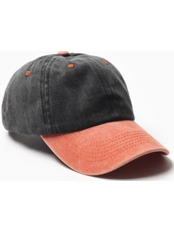 Кепка мужская MINAKU, цвет черный/коралловый, р-р 56-58