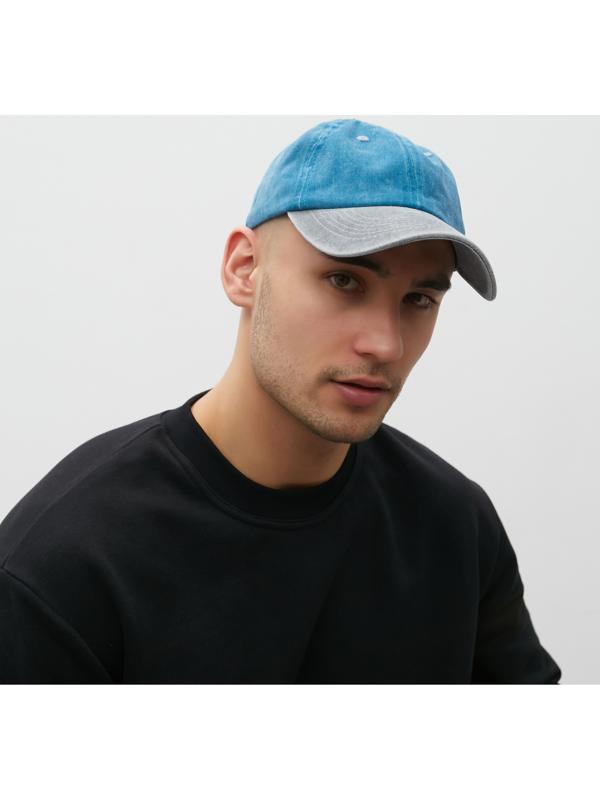 Кепка мужская MINAKU, цвет серый/голубой, р-р 56-58