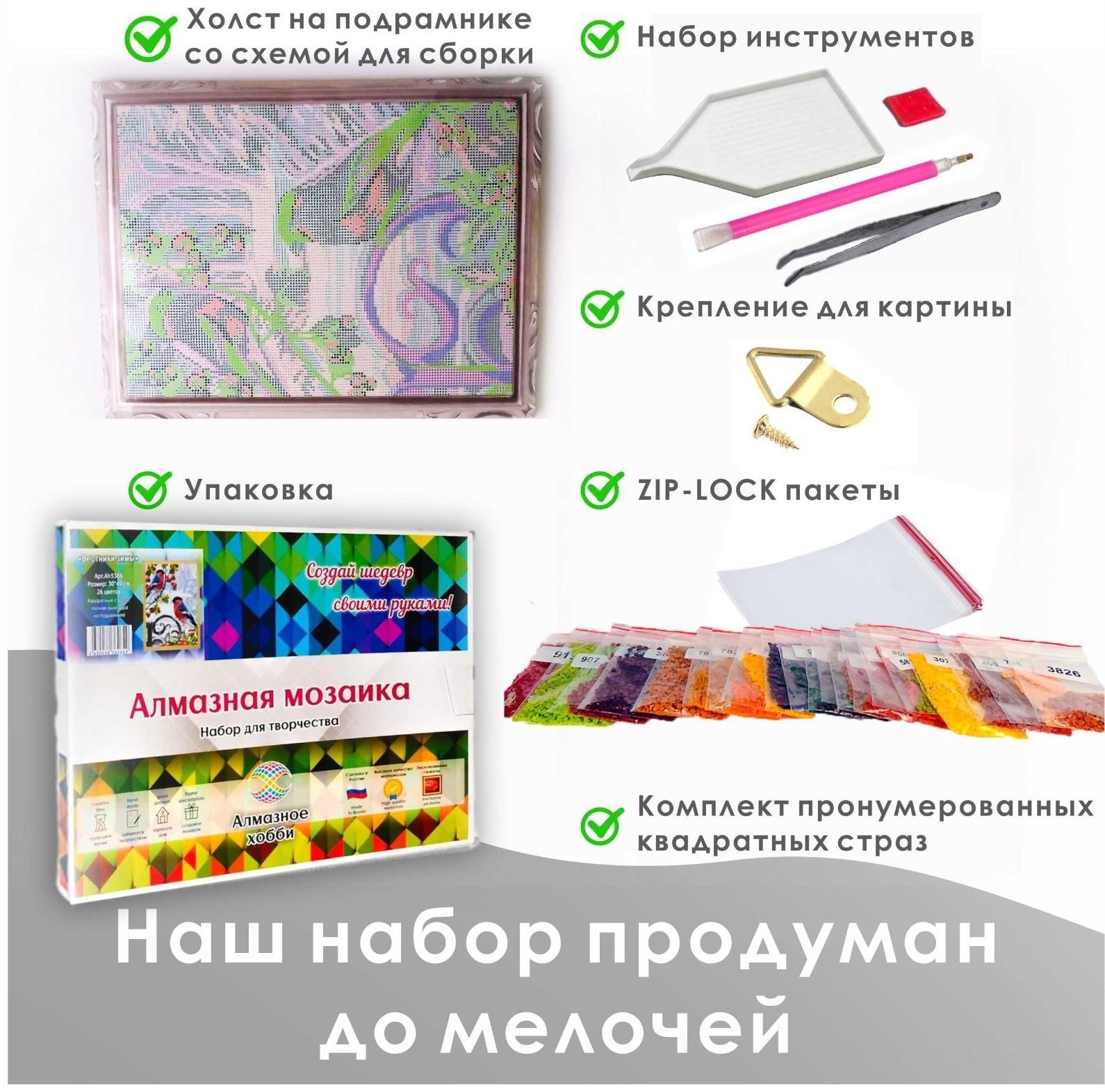 Алмазная мозаика «Фэнтэзи» 30 × 40 см, на подрамнике