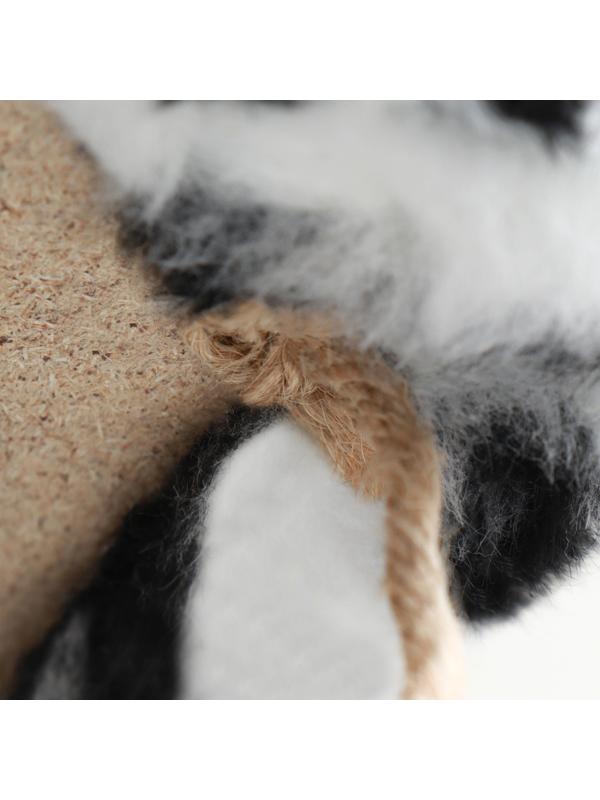 Домик для кошек с когтеточкой, квадратный, 3х-этажный, 35 х 45 х 75см, ковролин, зебра