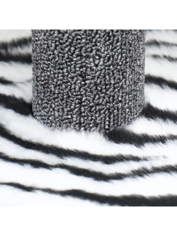 Домик для кошек с когтеточкой, квадратный, 3х-этажный, 35 х 45 х 75см, ковролин, зебра