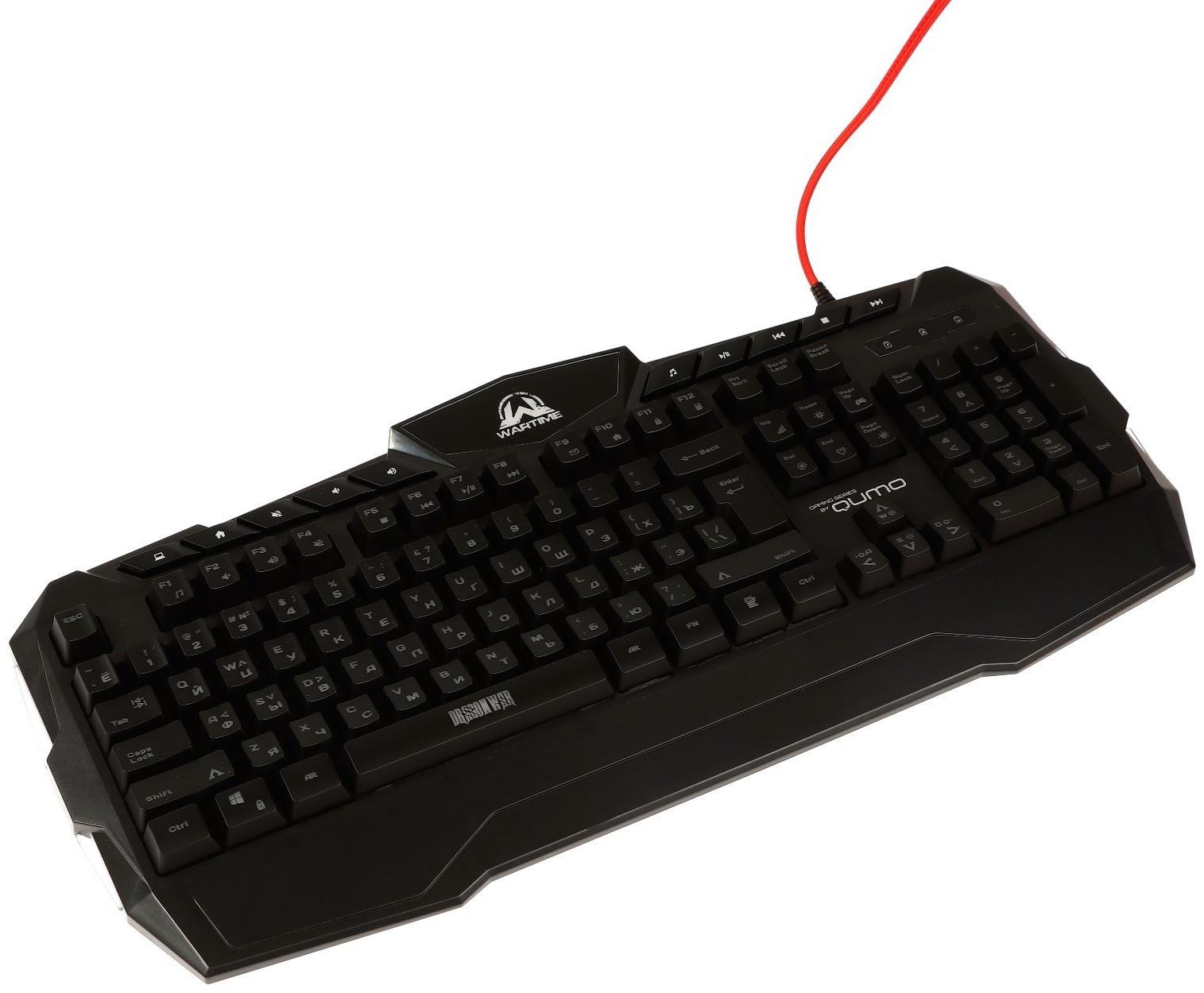 Игровой набор Qumo Wartime K51/M67 3 в 1, клавиатура+мышь+ковер, 3200 dpi