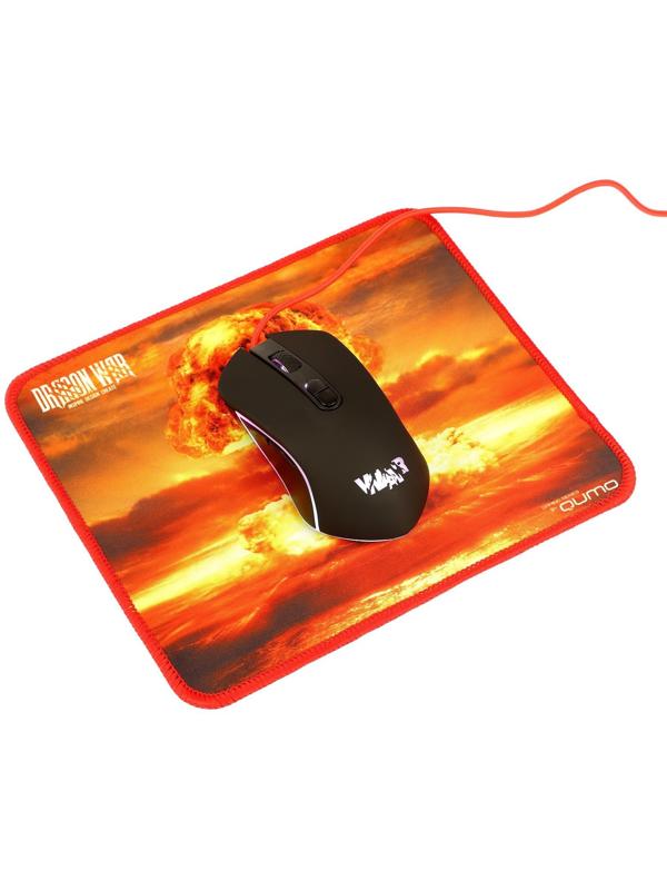 Игровой набор Qumo Wartime K51/M67 3 в 1, клавиатура+мышь+ковер, 3200 dpi