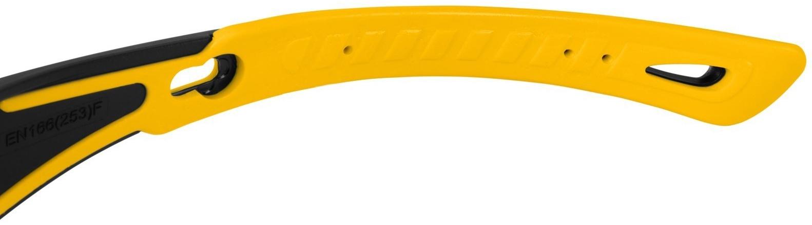 Очки защитные Denzel 89192, открытые, поликарбонатные, желтая линза, 2х комп. дужки