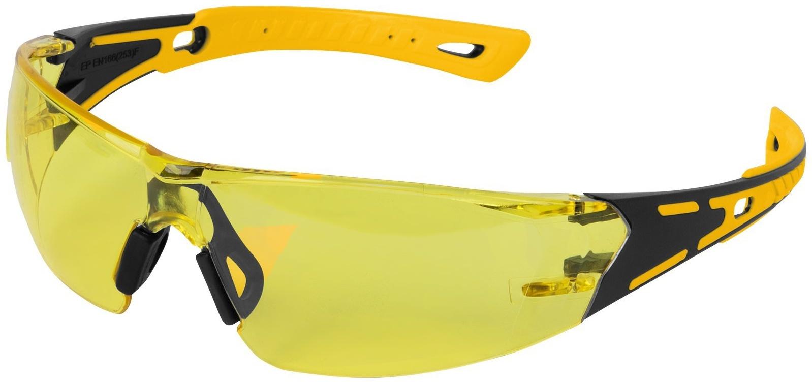 Очки защитные Denzel 89192, открытые, поликарбонатные, желтая линза, 2х комп. дужки