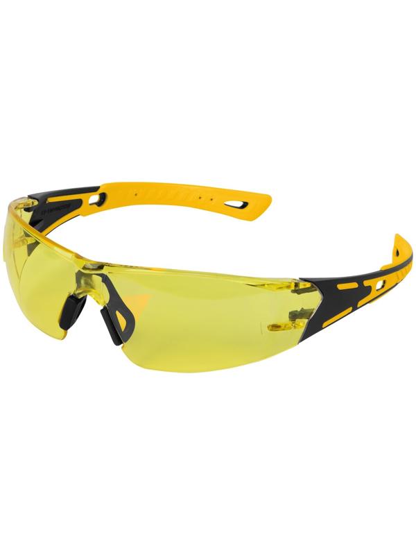Очки защитные Denzel 89192, открытые, поликарбонатные, желтая линза, 2х комп. дужки