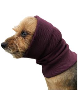 Капор трикотажный для собаки, размер M (Диаметр 32-50 см, Длина 33 см), бордовый