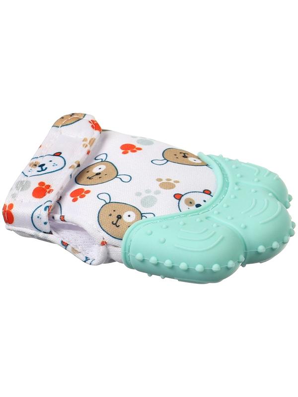 Прорезыватель-рукавичка «Собачки», цвет мятный, Крошка Я